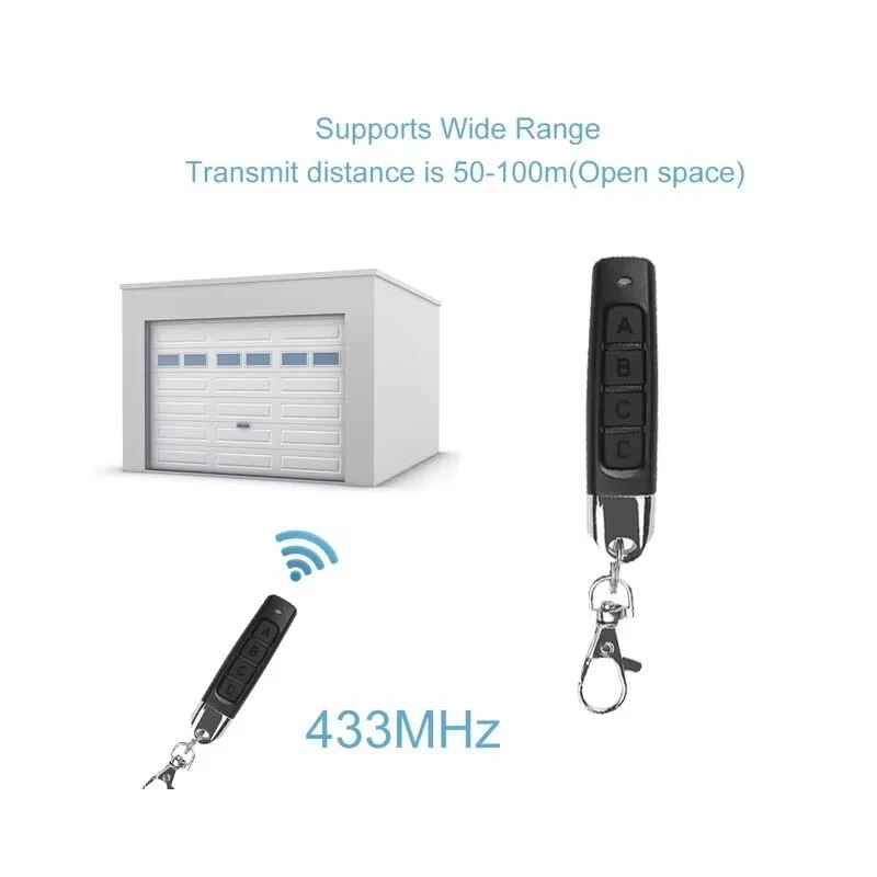 1PCS 433MHz Remote Control Auto Copy Electric Garage Door Opener Remote Controller Duplicator Clone Cloning Code Transmitter