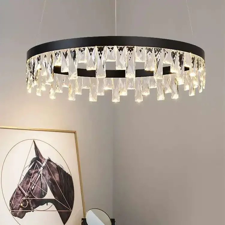 

Nordic crystal chandelier modern minimalist style living room lights Creative personality atmosphere bedroom dining room lights