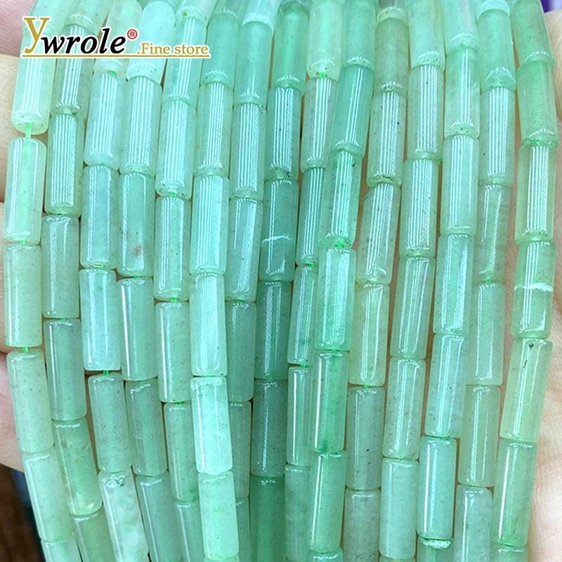 4x13mm Tube Natural Stone Green Aventurine Loose Spacer Beads for Jewelry Making Diy Bracelet Charms Earrings Accessories