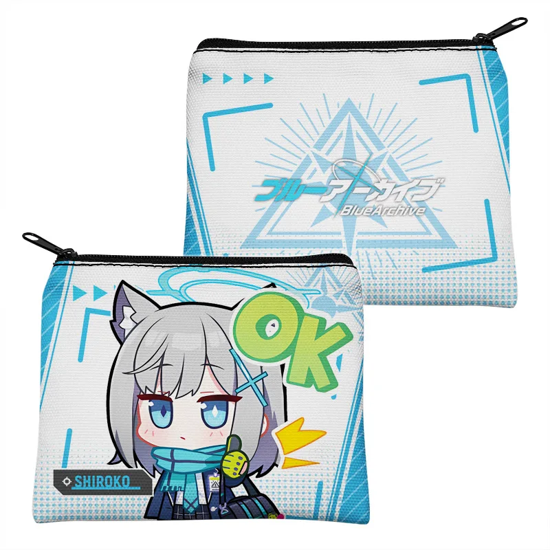 Imagem -05 - Arquivo Azul-bolsa de Moedas Carteira de Moda Bonito Arona Aris Aru Shiroko Midori Hifumi Hina Hoshino Periféricos de Jogos