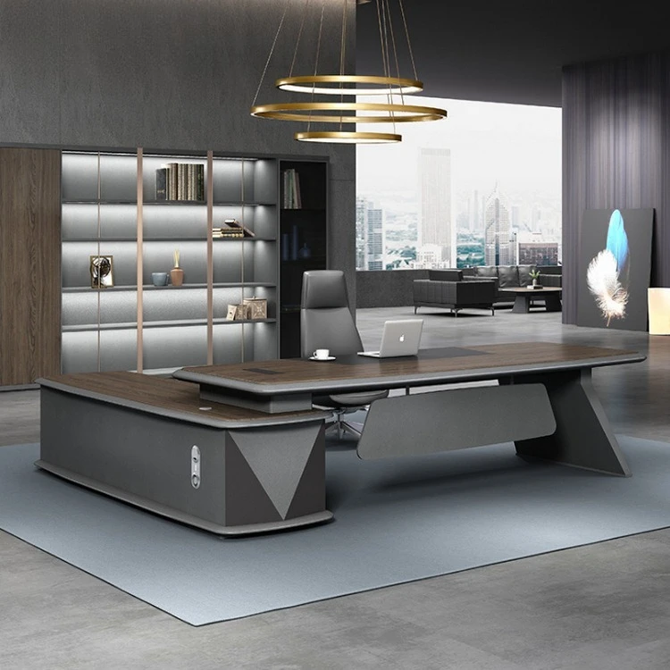 

Office furniture big class table atmosphere office table and chair combination simple manager president big class table type