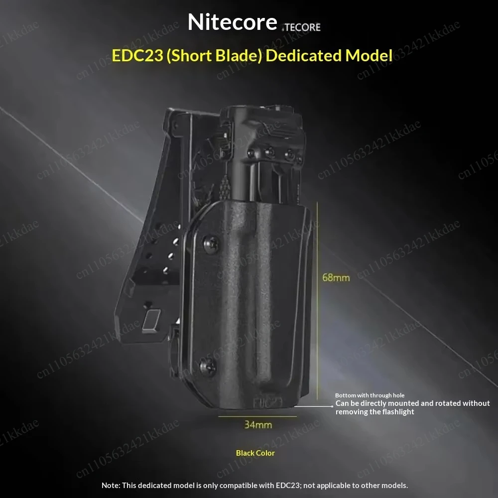 For NITECORE EDC23/EDC37 Flashlight 1 Piece Flashlight Kydex Sheath Scabbard K-Sheath with Belt Clip