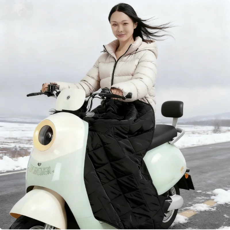

1pcs Motorcycle Leg Windshield Velvet Windproof Warm Electric Vehicle Windshield Cover Large Pocket Winter Cold Proof Cover