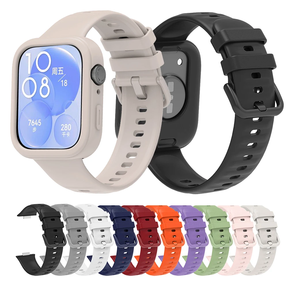 Силиконовый ремешок для Huawei Watch Fit 3, сменный ремешок для часов + защитный чехол