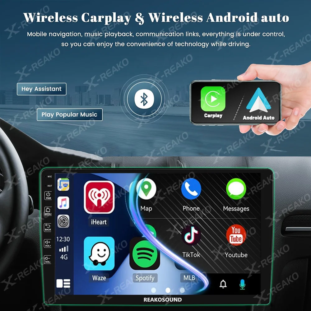 X-REAKO 2Din Universal Car Radio Wireless Carplay Android Auto 7/9/10Inch GPS Navigator Multimedia Player Wi-Fi FM BT Car Stereo