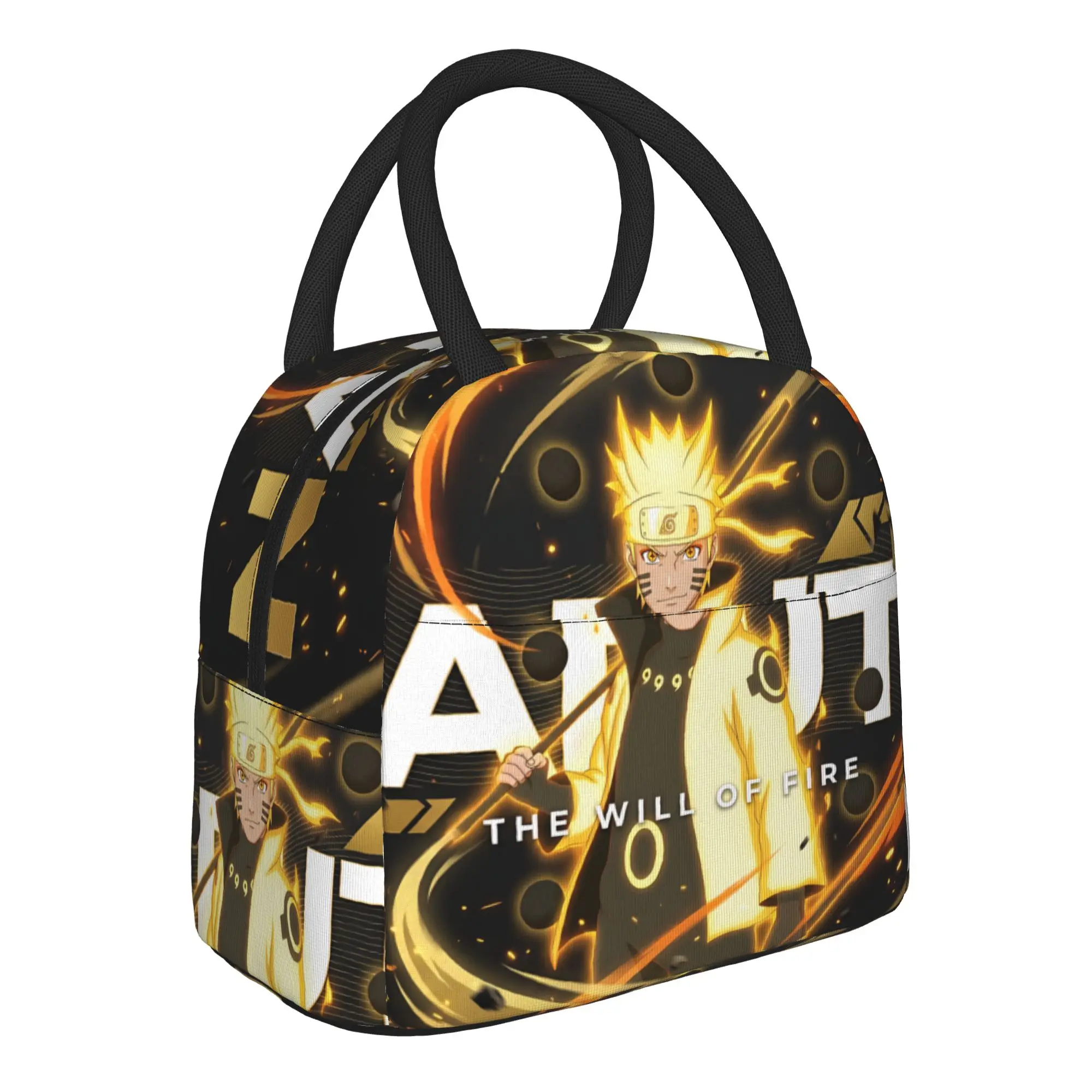 Naruto Anime Theme Handbag Insulated Lunch Bag Meal Pack Rice Bag  bolsa Student Bento Lunch Handbag