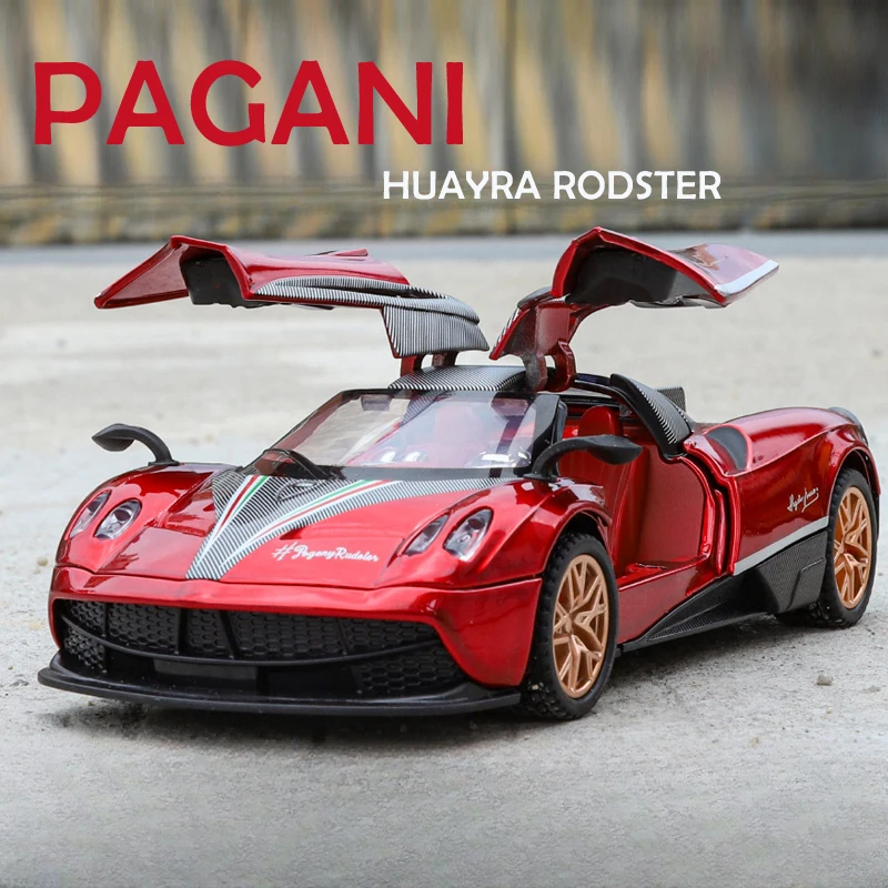 Simulation 1:32 Pagani Huayra Roadster BC Alloy Car Model Sound Light Diecast Toy Vehicle Boy Gift Collection Miniature Voiture