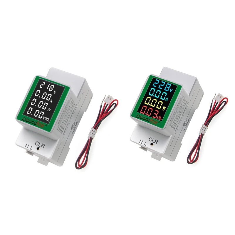 2025 新しい Peacefair PZEM-008 Din レール電気デジタル電力エネルギーメーターワット Kwh 電力計モニター電流計電圧計