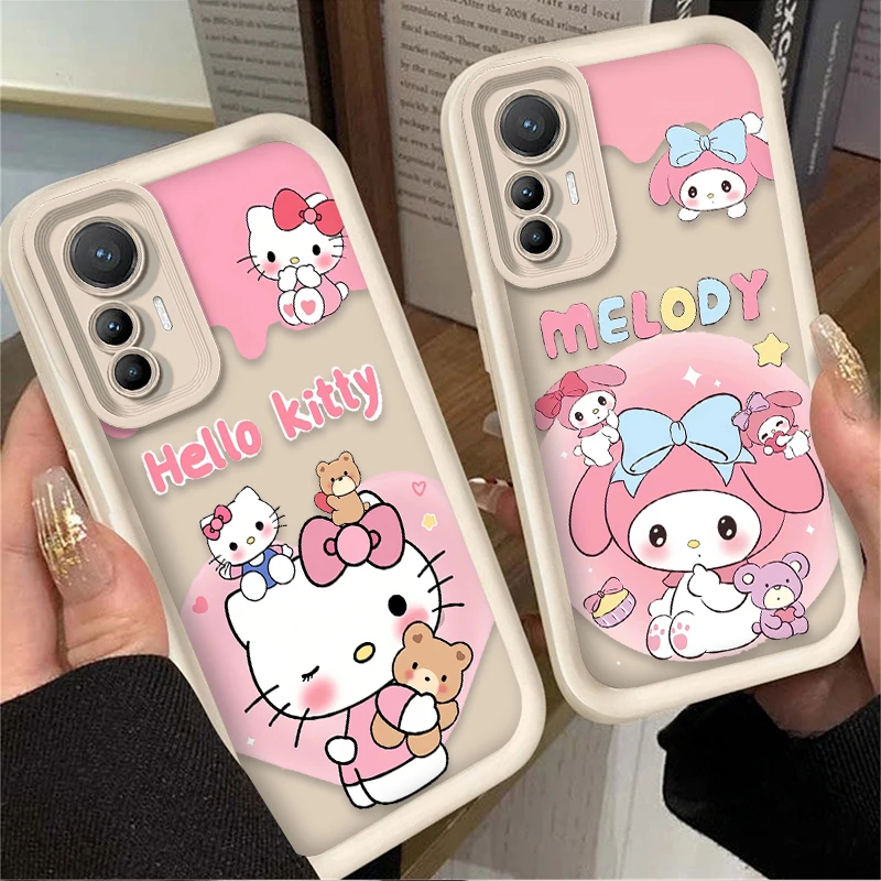 حافظة هالو كيتي ميلودي لهاتف شاومي بوكو F7 F6 F5 F4 F3 M5s C65 C75 C71 X7 X6 X5 X4 GT X3 NFC M7 M6 Pro 4G 5G غطاء خلفي ناعم