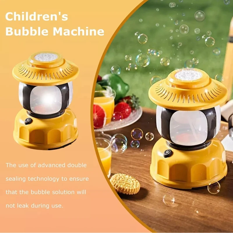 Macchina automatica per bolle Giocattolo per soffiatore di bolle a luce LED Divertimento all'aria aperta per bambini Creatore di bolle elettrico per feste e matrimoni estivi