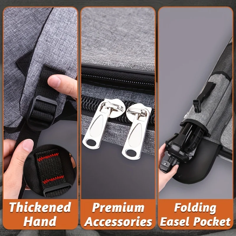 1 قطعة رسم حقيبة ظهر تحمل أسود/رمادي ، A2/18x26in ، سميكة ، للتخزين ، لوحة الرسم والحامل ، في الهواء الطلق للفنانين ، الكبار