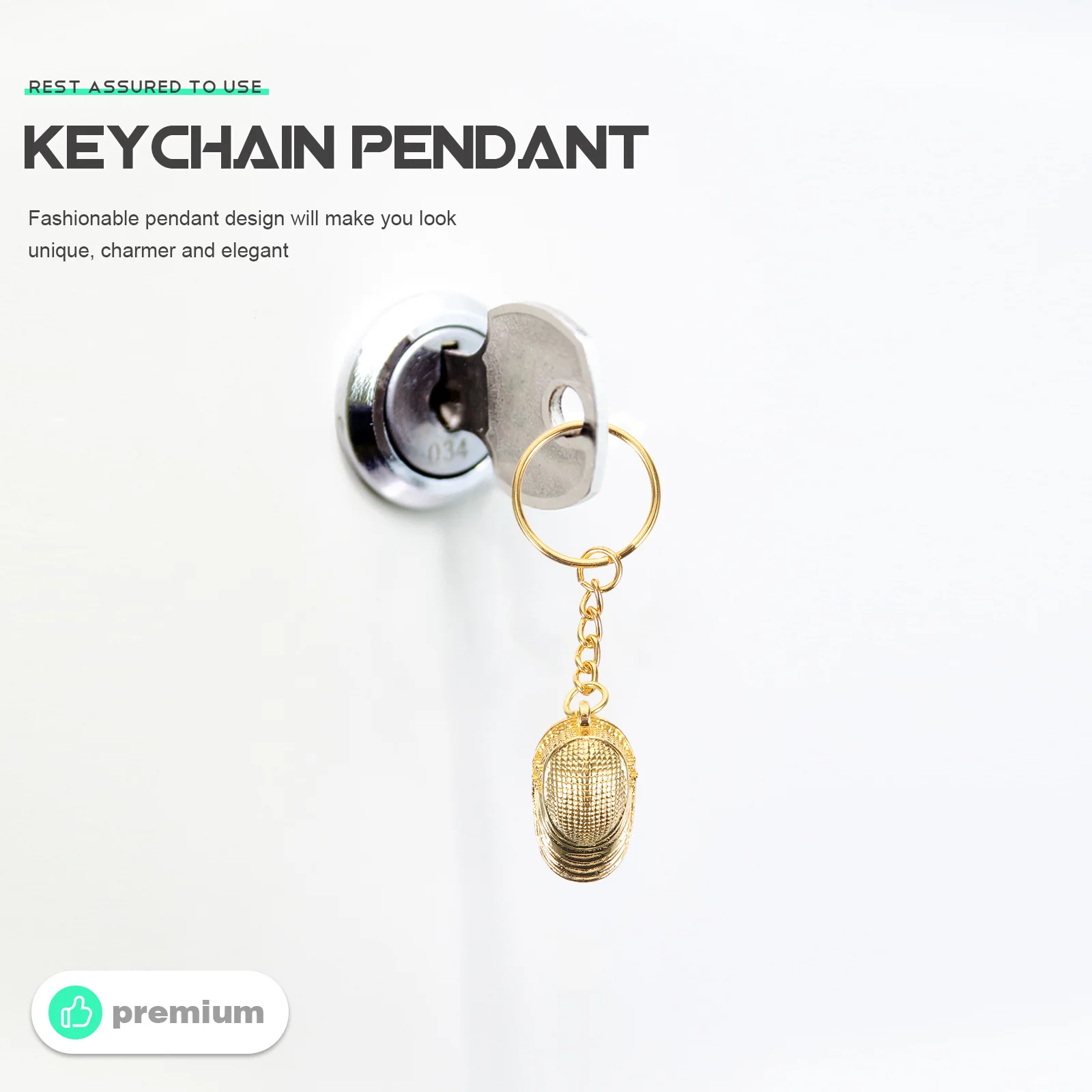

Fencing Keychain Pendant Metal Durable Creative Design Bag Car Key Ring Stylish Backpack Decoration Charm Sports Keychain