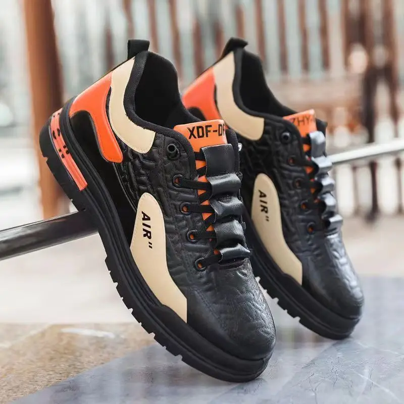 Forrest Gump men's shoes casual leather men's board shoes thick sole fashion Korean version of sports running outdoor daddyshoes