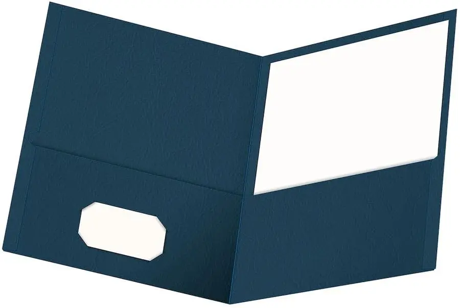 

Premium Oxford Twin-Pocket Folders, Textured Paper, Letter Size, Dark Blue, Holds 100 Sheets, Box of 25