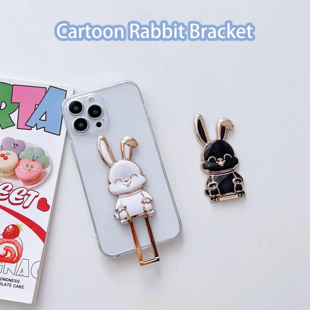 Mobile Phone Bracket Stickness Cartoon Solid Color Adorable Bunny Finger Ring Lazy Bracket Mobile Phone Stand Hands-free
