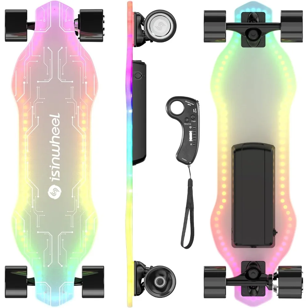 Electric Skateboard with Remote, 1200W/450W/3000W Brushless Motor, 30 Mph /12Mph/32Mph Top Speed, Electric Longboard for Adults