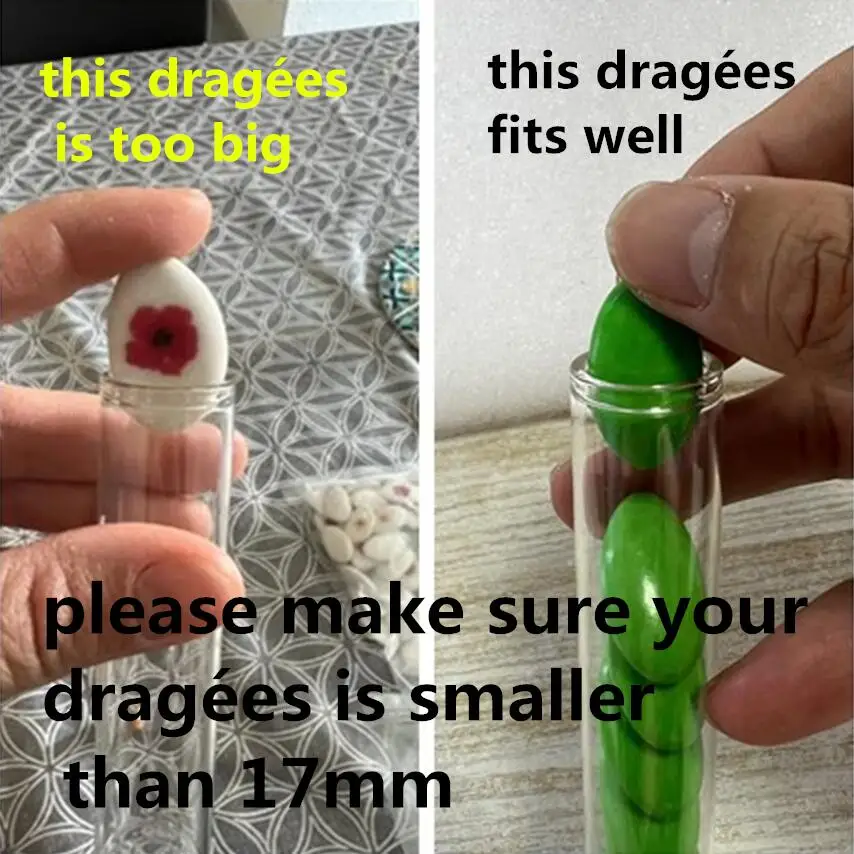 50 pcs/lot Diameter 22mm Dragees Glass Bottle Glass Jars Test Tube Stopper Container Small DIY Crafts Tiny Bottle