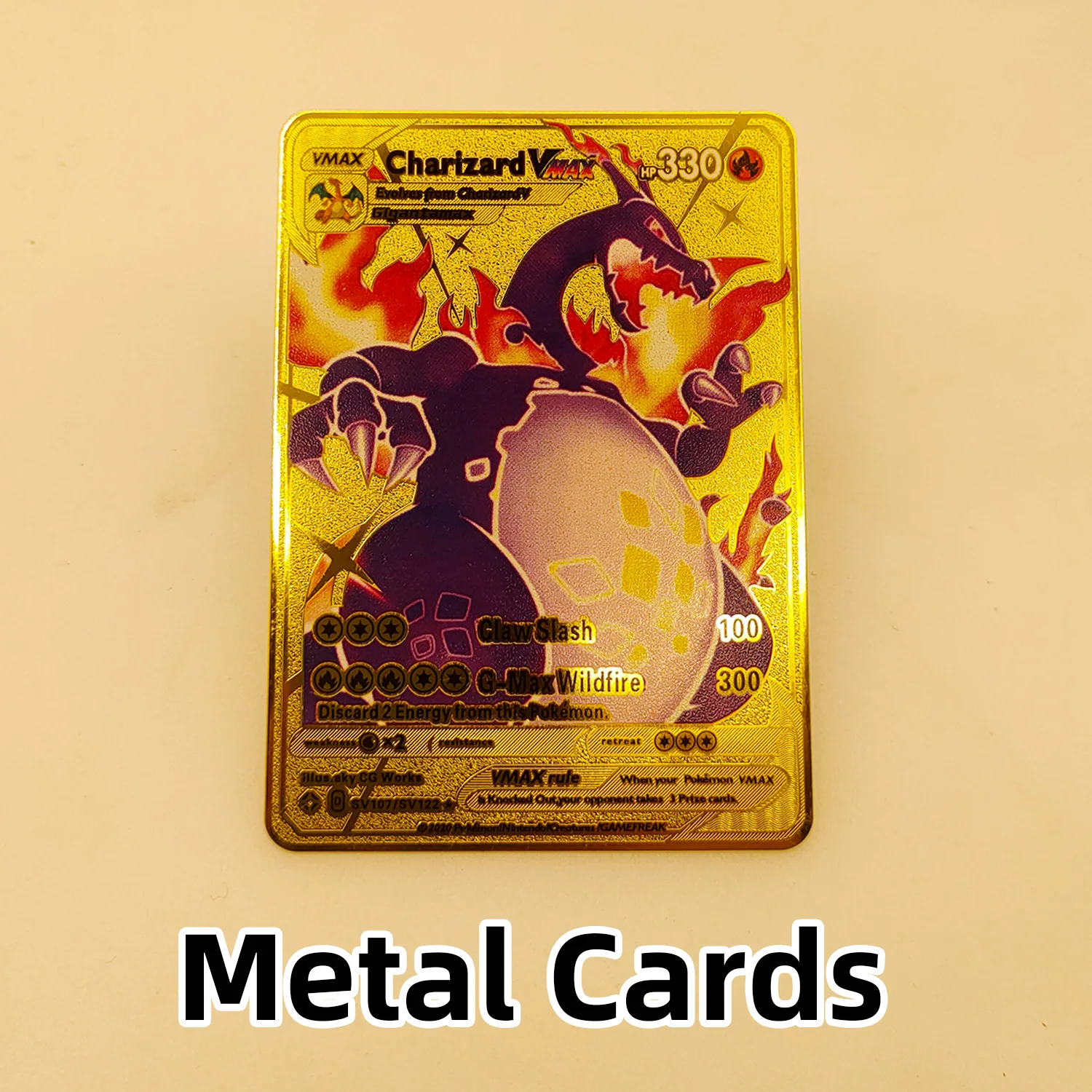 New for Pokemon English French Metal Card Anime Charizard Mewtwo Vmax Shiny Letters Game Collection Card Kids Toy Gifts