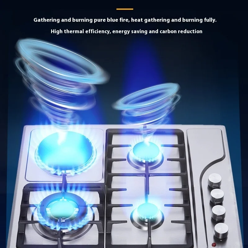 Cross-Border Wholesale Four-Burner Embedded Natural Gas Stove Household Liquefied Liquefied Gas Built-In Table Factory Direct