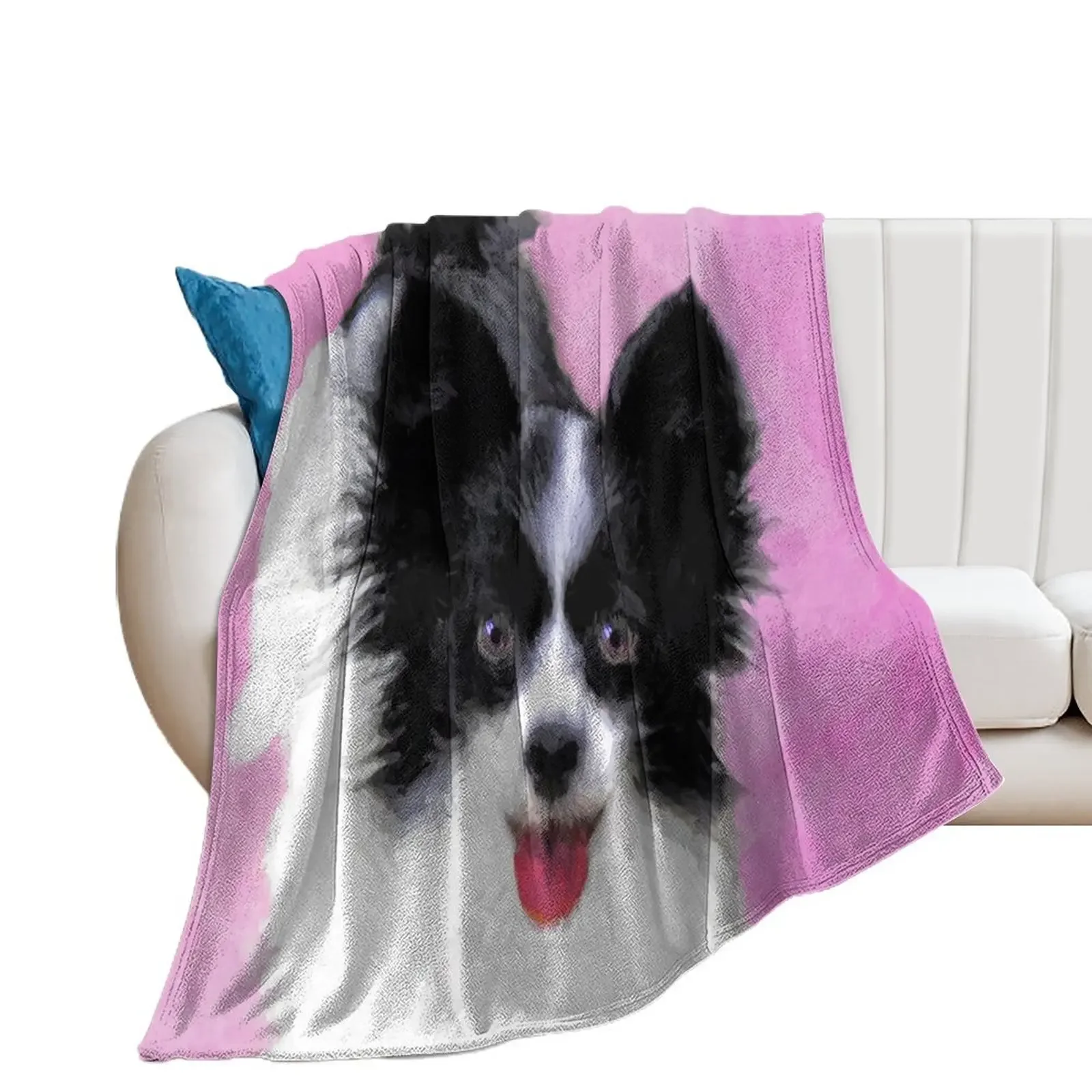 Papillon (White and Black) Throw Blanket Soft Quilt Retros Bed linens Blankets