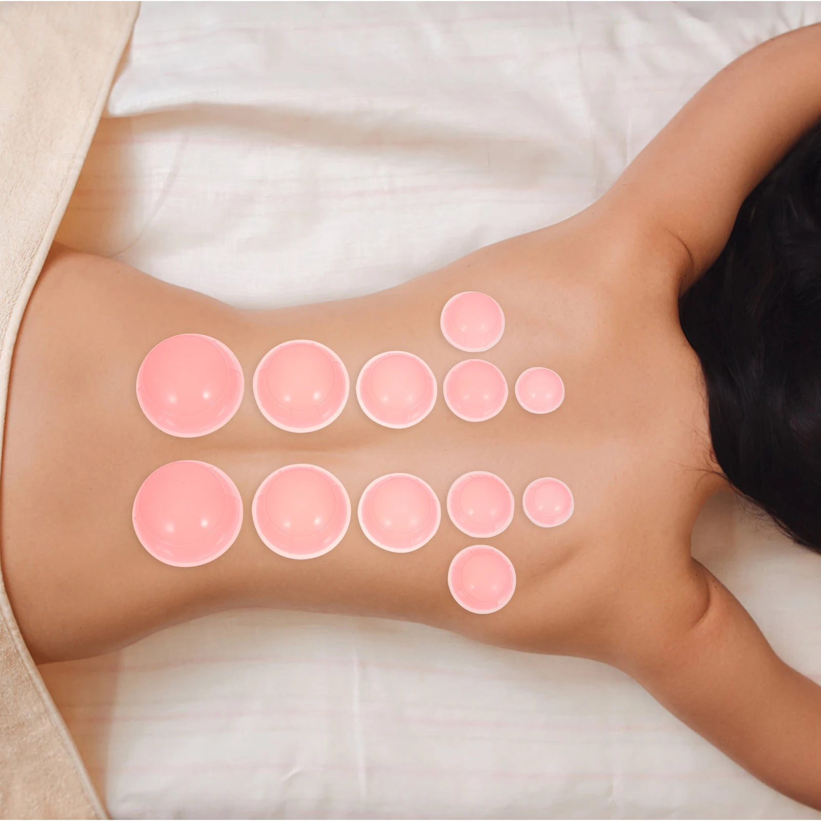 

12pcs Silicone Cupping Device Soft Muscle Relaxation Portable Massage Body Pain Relief Anti Cellulite Cups