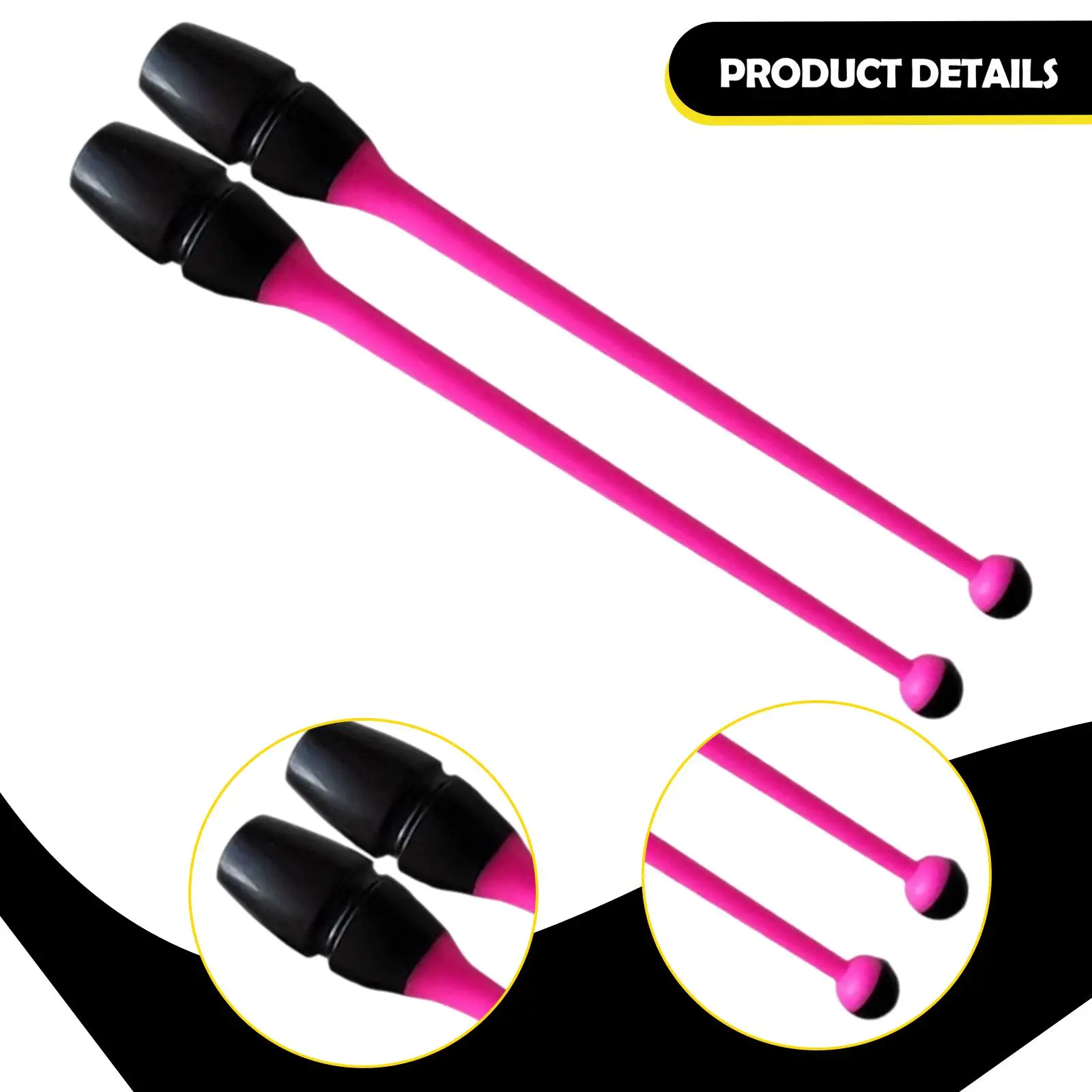 Artistic Twirling Gymnastics Sticks Rubber Club Props for Rhythmic Gymnastics Competition and Practice