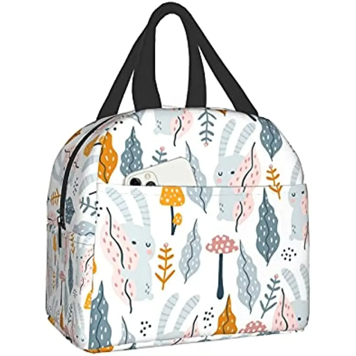 

Mushroom Cute Rabbit Women's Sleep Lunch Bag Portable Lunch Refrigeration Bag Reusable for Picnic Work Travel School Outdoor