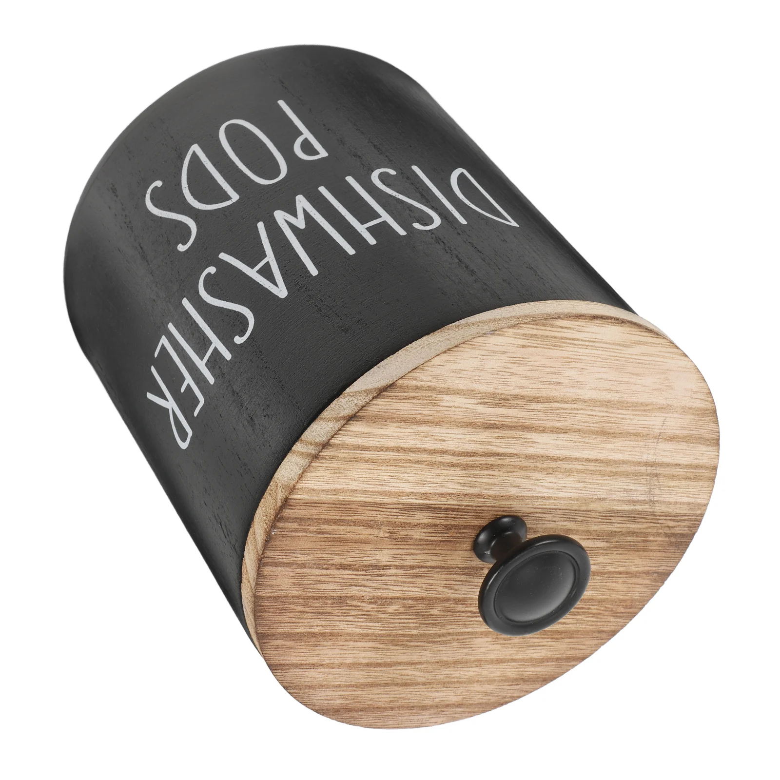 

Round Wooden Box Dishwasher Pod Holder Laundry Powder Bin Dryer Sheets Container Storage Boxes Bins Airtight Tin