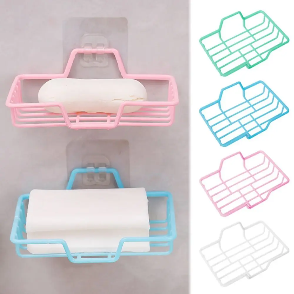 New Wall Mounted Drain Soap Box Space Saving Practical Soap Storage Rack No Punching Soapbox