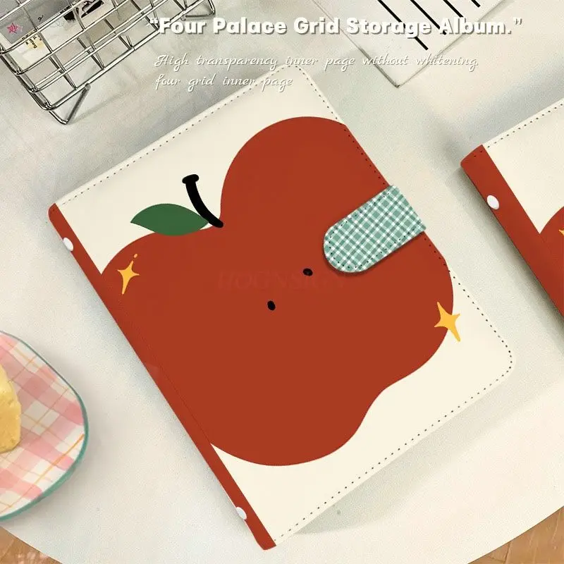 1book Leather soft shell waterproof card book cartoon Apple 5-inch two grid Polaroid photo dust book loose leaf A5 card book