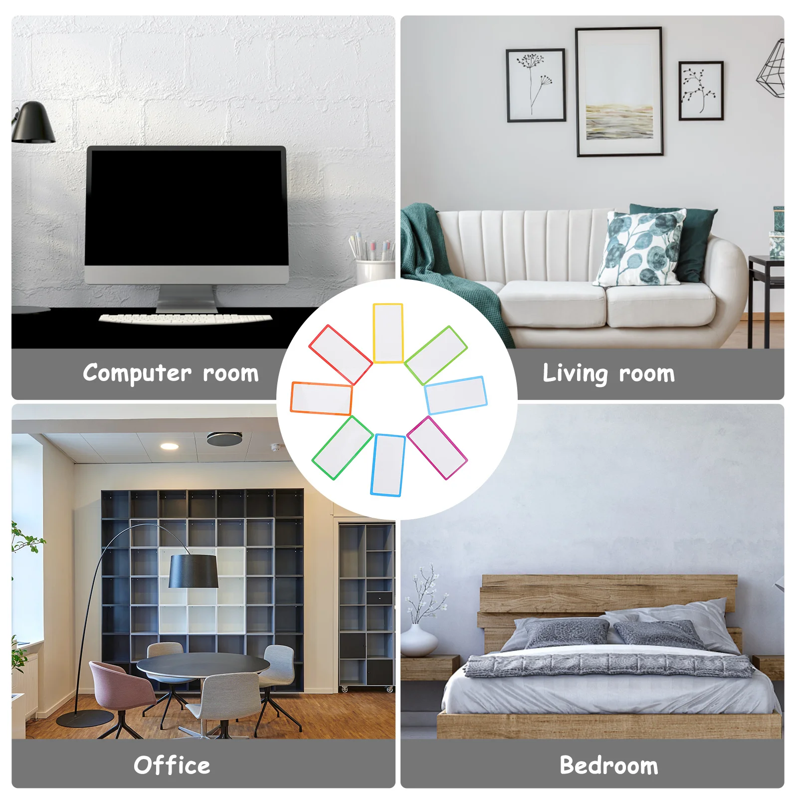 8 قطع من ملصقات الملصقات المغناطيسية، لوحة مطبوعة بألوان ممتازة قابلة لإعادة الاستخدام مع مغناطيس مطاطي خلفي للسبورة البيضاء للثلاجة #4