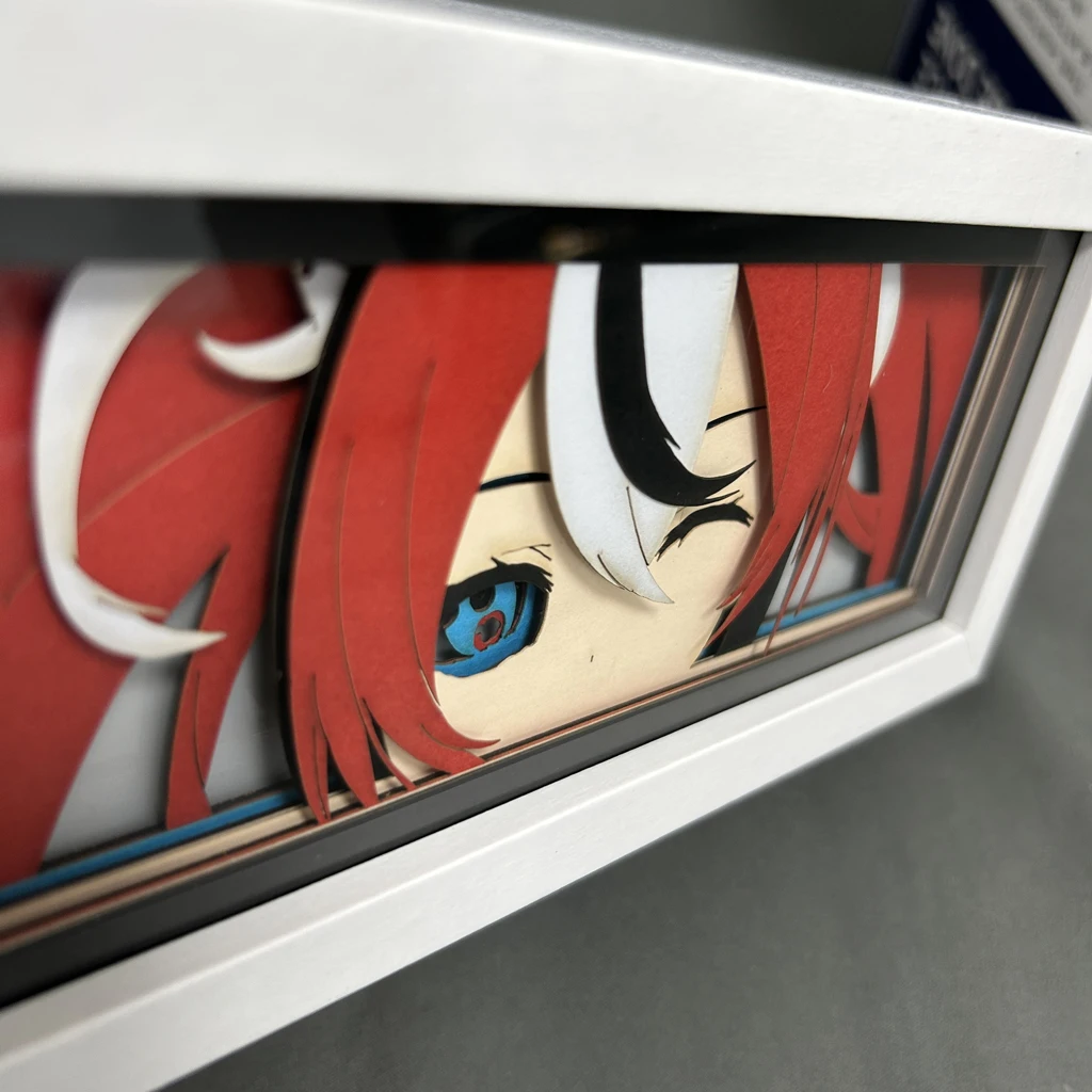 Hololive Hakos Baelz Led Night Light Box Manga Gadget Toy For Room Decoration Lamp Anime Figures Hololive Paper Cut Shadow Box