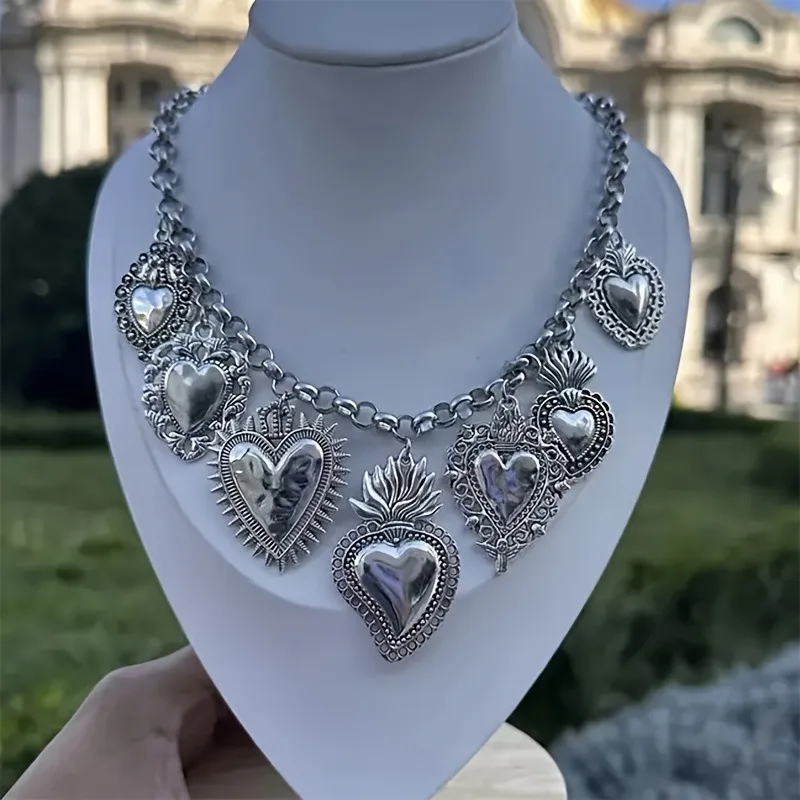 أزياء سلسلة قلادة نمط خمر، قلادة القلب - أربعة مواسم ومجوهرات الحفلات | قلادة الإعلان | إبداع الهدايا #2