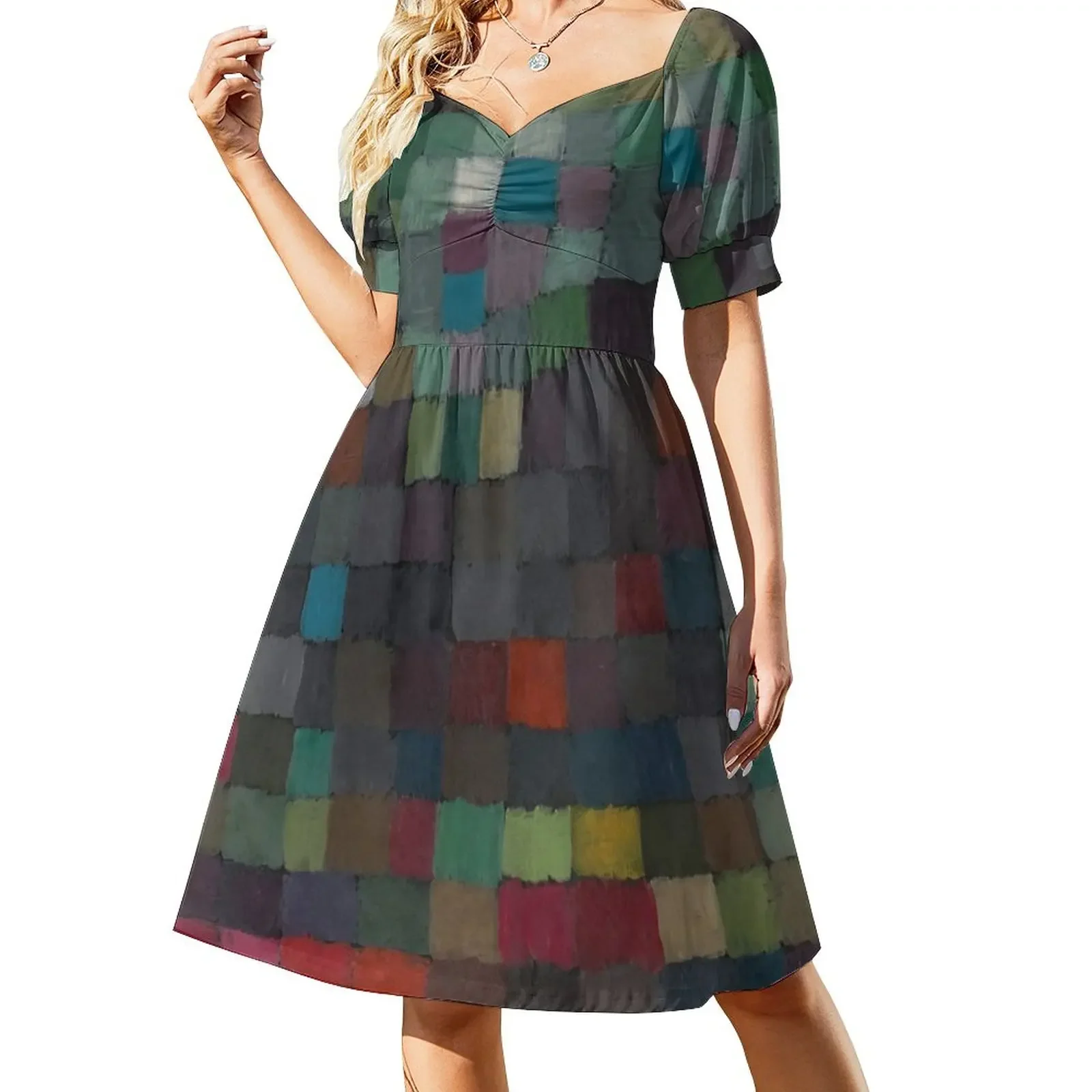 

May Picture, Paul Klee Short-Sleeved Dress women's clothing korea stylish sexy dress for women