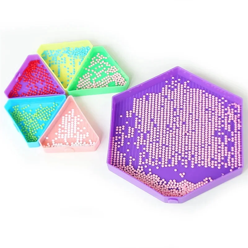 

CS-6 Grid Palette Diamond Painting Tray Kits Hexagon Large Capacity Drill Plate Diamond Painting Pen Art Cross Stitch