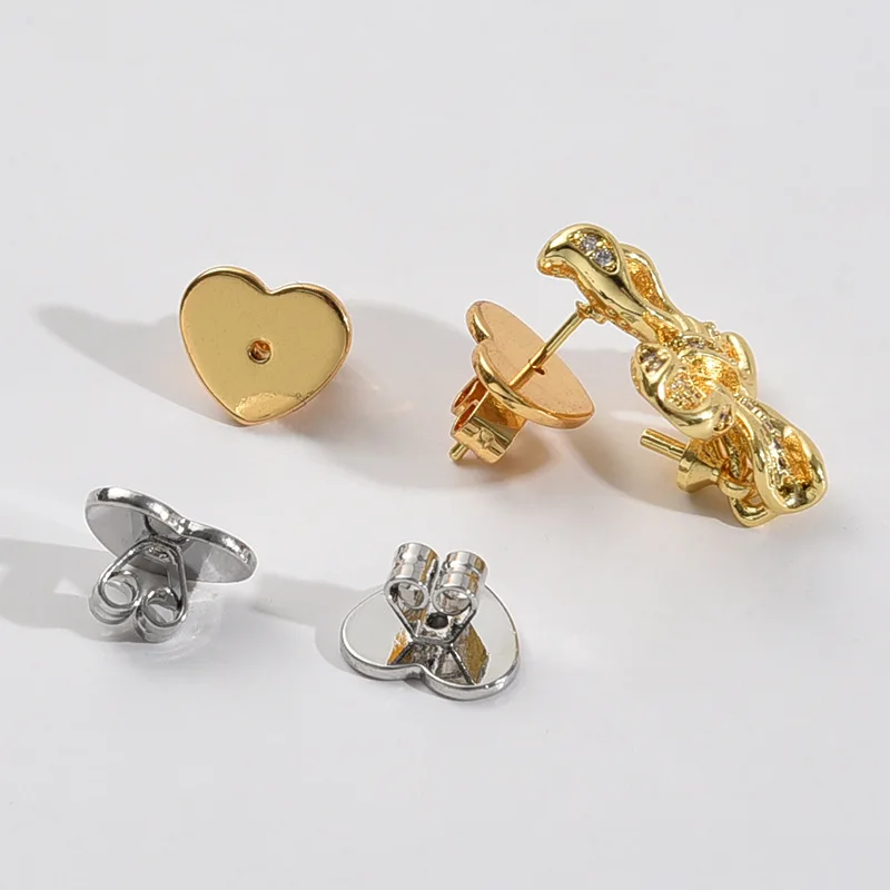 10pcs 18K Gold Earring Lifter Backs Replacements Hypoallergenic Secure Ear Locking for Studs Posts Heavy Droopy Jewelry Making