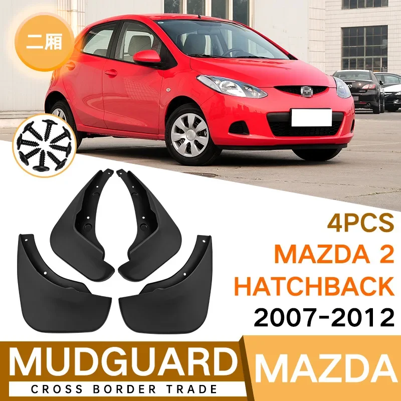 

For Mazda 2 Hatchback 2007-2012 black car mudguard Reduce dust Resist tire dirt car accessories tools