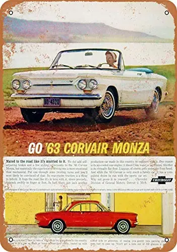 1963 Corvair Monza Metallschild im Vintage-Look, Heimdekoration