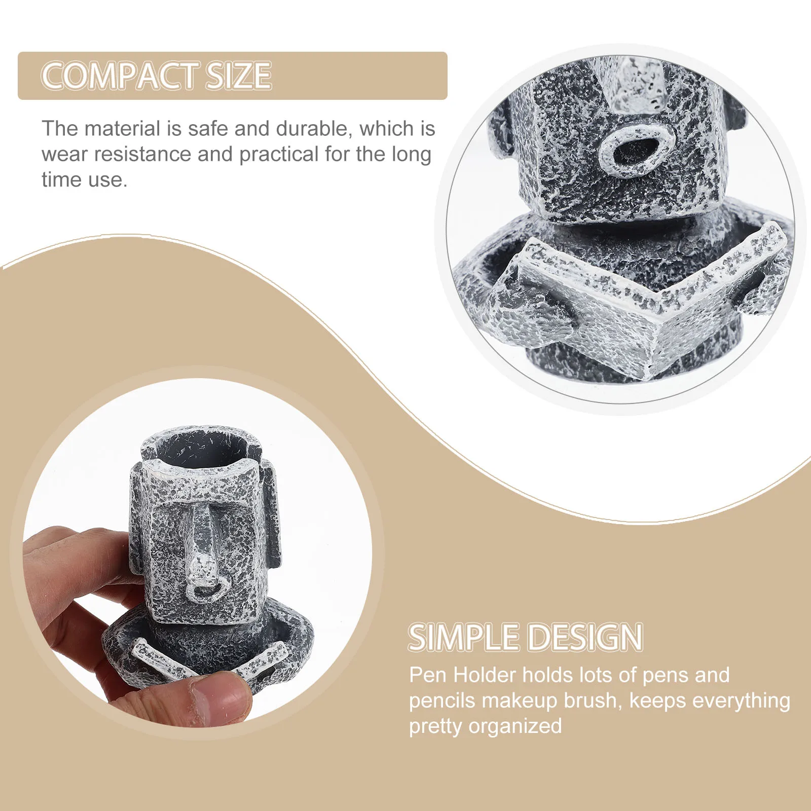 

Pen Holder Resin Desktop Organizer for Pens Pencils Makeup Brushes Eyeglasses Storage Multi-Purpose Stationery