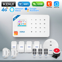 KERUI Smart Home Alarm 4G Window/Door Motion Sensor Siren Security System Kits Tuya Smart APP Control WIFI GSM Anti Theft W184