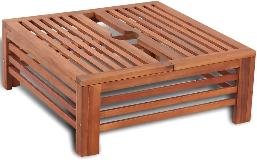 

Acacia Hardwood Parasol Stand Cover - Weather-Resistant, Light Oil Finish, 2x2x9.8" - Perfect for Patio & Outdoor Use