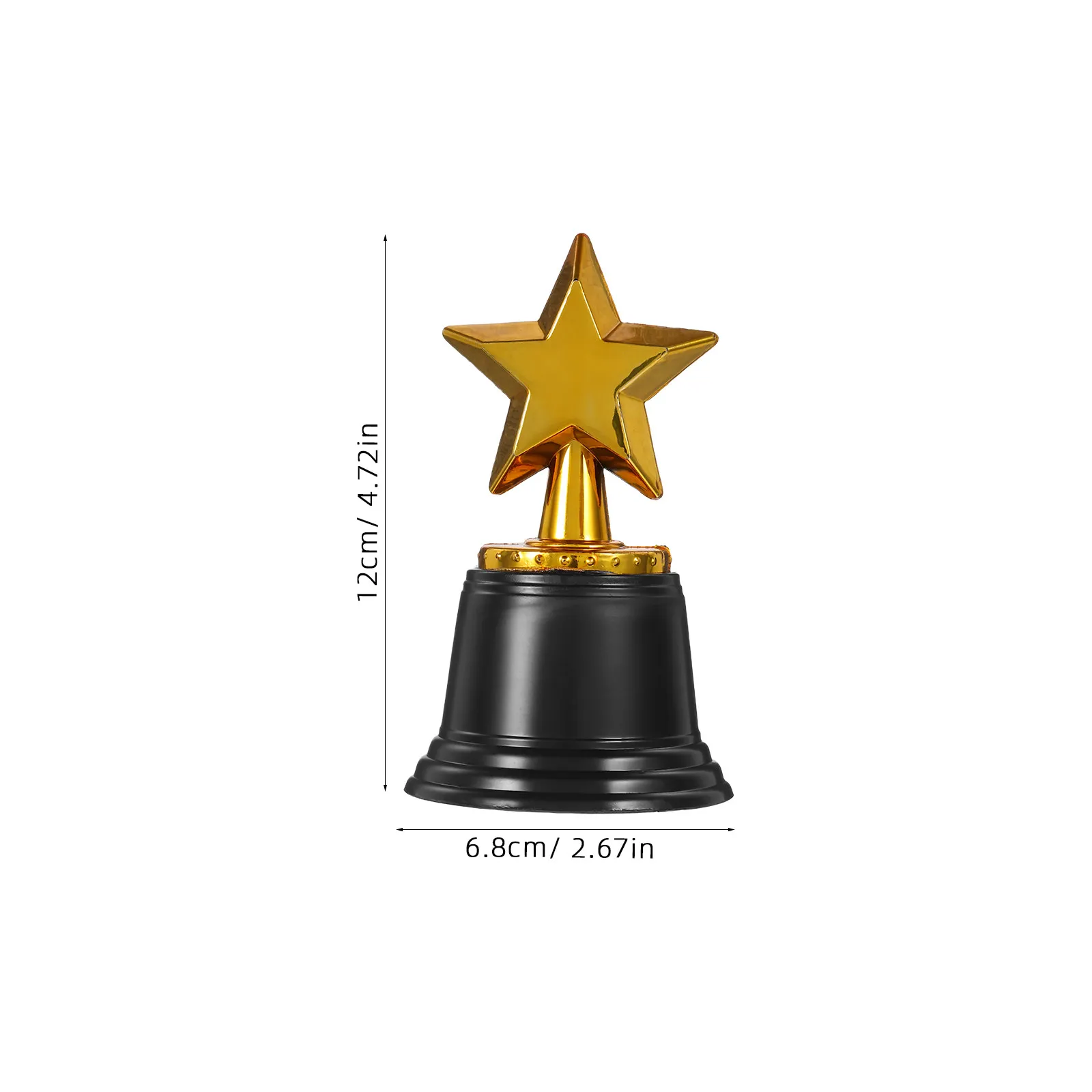 4Pcs Plastic Star Trophy Awards Black Base Party Prizes Classroom Rewards Spelling Banquet Star Award Trophy