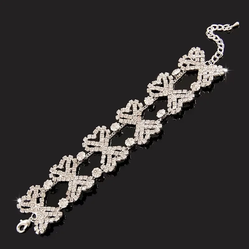 925 Sterling Silver Multi-Style White Crystal Zircon Bracelet Birthday Party Holiday Anniversary Gift Suitable for Ladies