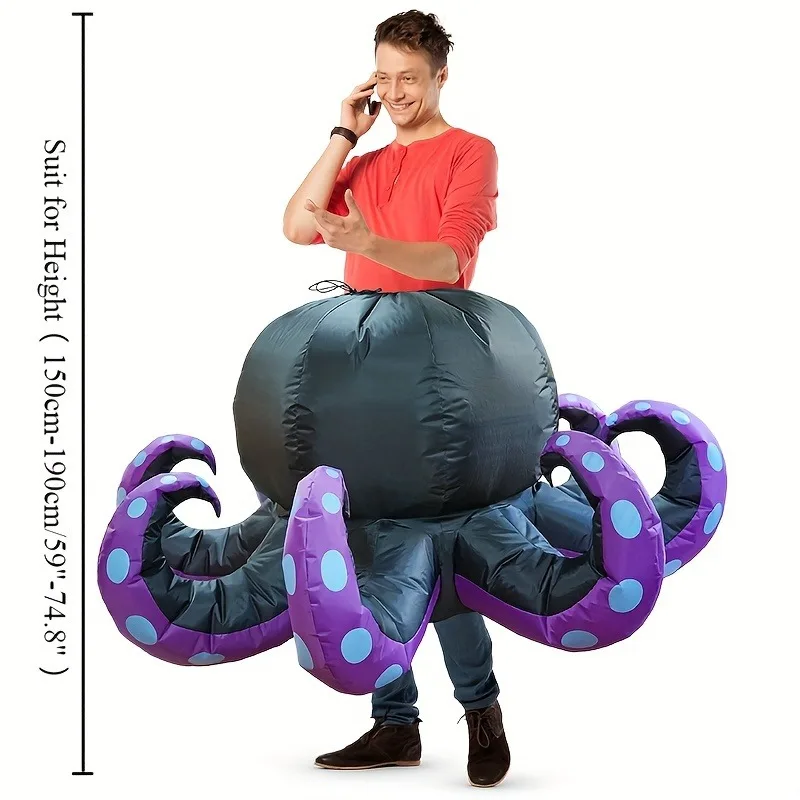 New Halloween Party Costumes, Performance Costumes, Black Octopus Inflatable Suit, Cycling Octopus Inflatable Suit