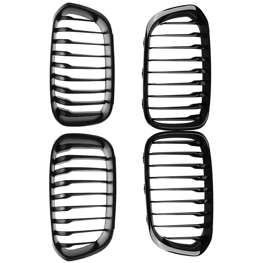 Kisi Bumper depan mobil, 2 buah Grill balap ginjal untuk BMW 1 Series F20 F21 2015 2016 2017 51137371685 pengganti