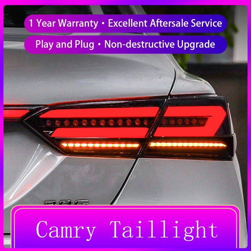 Car Lamps For Toyota Camry 2018-2023 Tail Lights LED Dynamic Turn DRL Superbright Taillight Reverse Refit Auto Tool Accessories