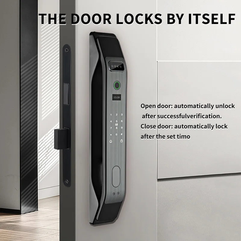 PHIPULO 3D Face Recognition Unlock Digital Door Lock With Camera FIngerprint Password Unlock Keyless Electronic Door Lock