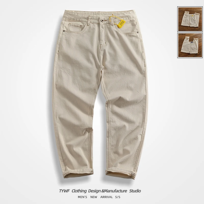 

Пояса, американские повседневные мужские прямые джинсы, универсальные драпированные брюки с конусом, весна-лето, модный городской хлопок