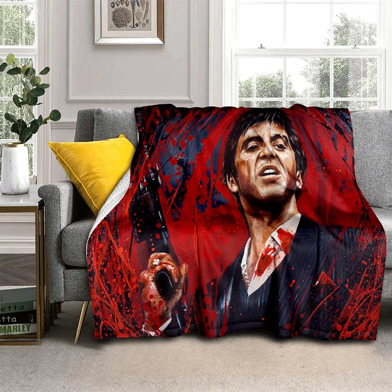 3D Printing Movie Scarface Tony HD Blanket,Soft Throw Blanket for Home Bedroom Bed Sofa Picnic Travel Office Cover Blanket Kids