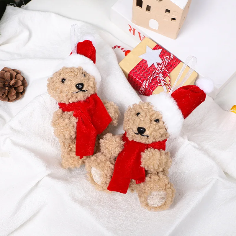 크리스마스 곰 인형 봉제 인형 모자 봉제 인형 거실 침실 장식 사무실 벤치 소파